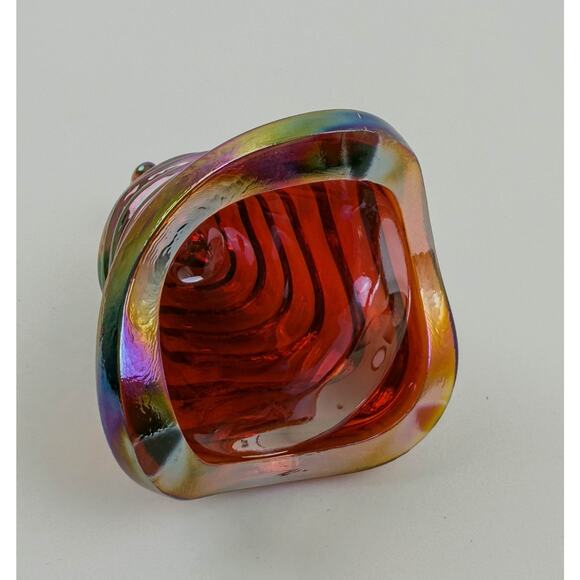 Vintage FENTON Art Glass Tree & Bowl Combo - Red Carnival Iridescent USA - Picture 3 of 9